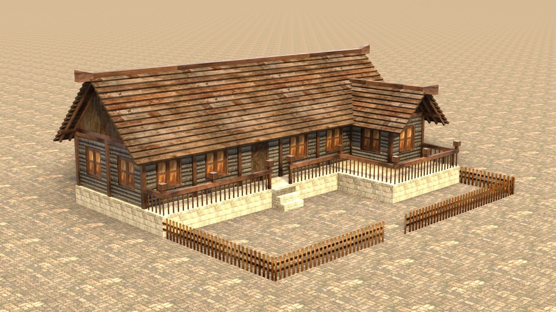 Low Poly Medieval Village House Pack for Game Developers Low-poly 3D model_8