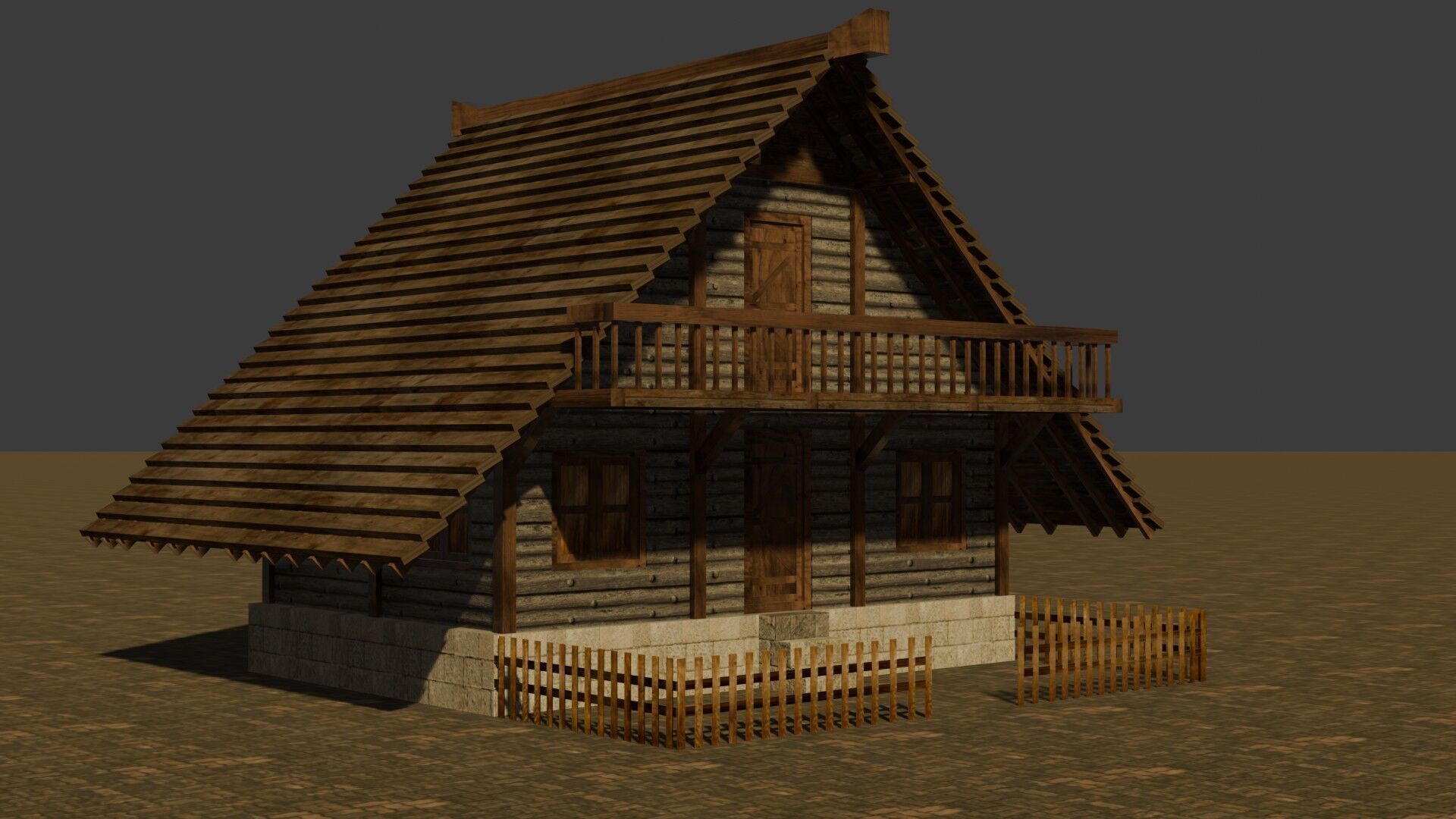 Low Poly Medieval Village House Pack for Game Developers Low-poly 3D model_19
