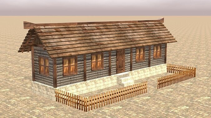 Low Poly Medieval Village House Pack for Game Developers Low-poly 3D model 5