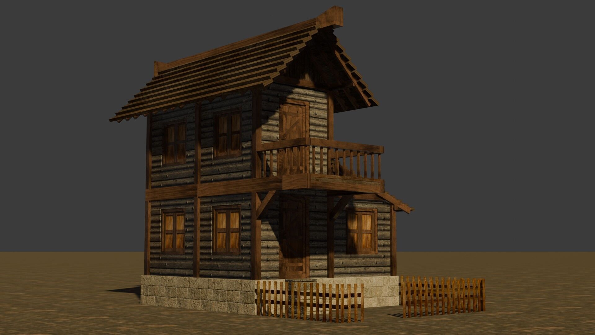 Low Poly Medieval Village House Pack for Game Developers Low-poly 3D model_21