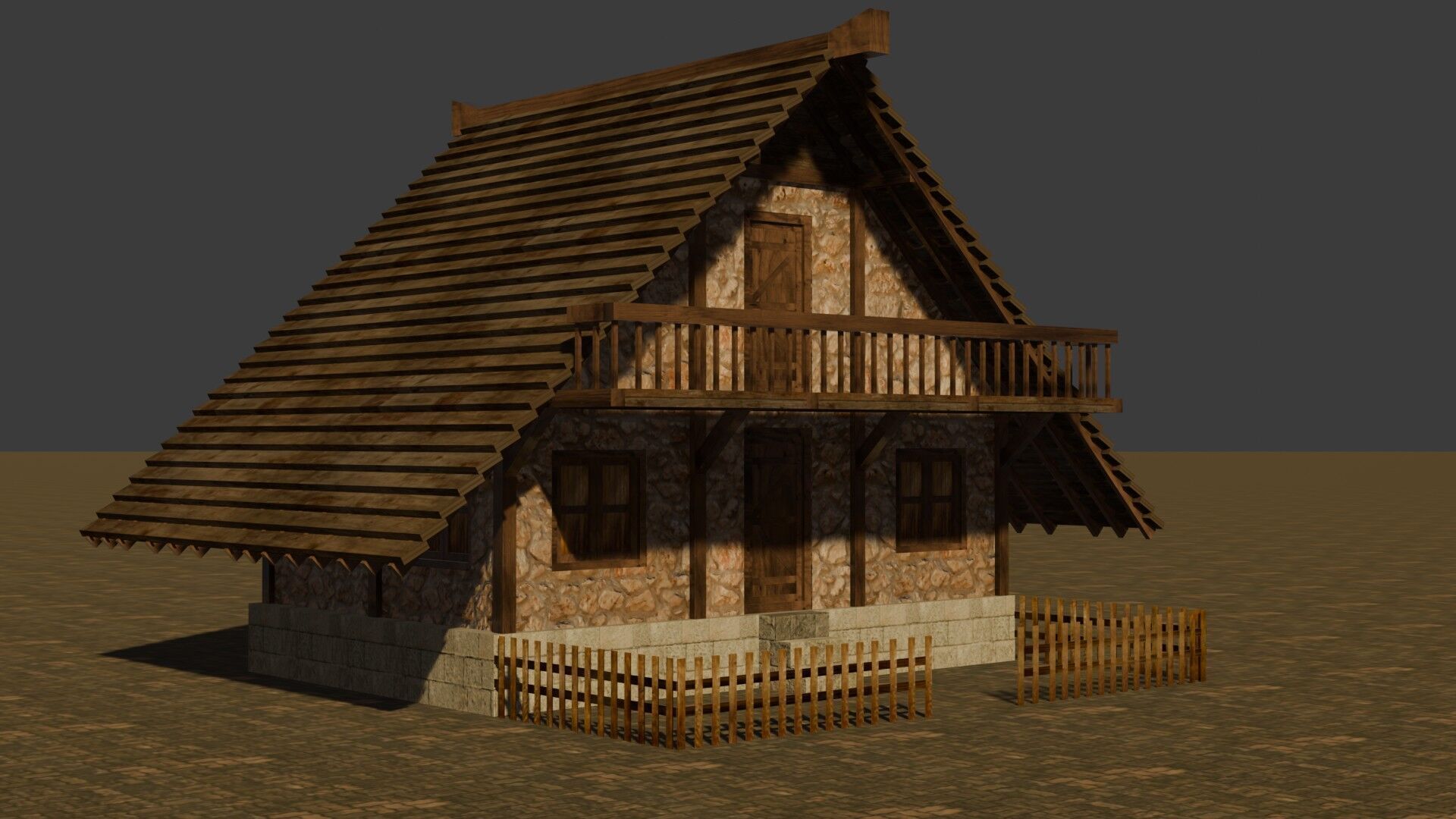 Handcrafted Low Poly Medieval House Models for 3D Scenes Low-poly 3D model_18