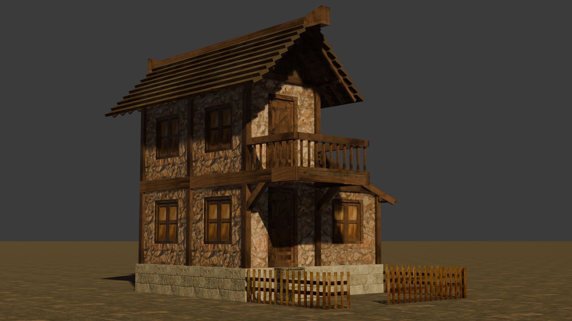 Handcrafted Low Poly Medieval House Models for 3D Scenes Low-poly 3D model_21