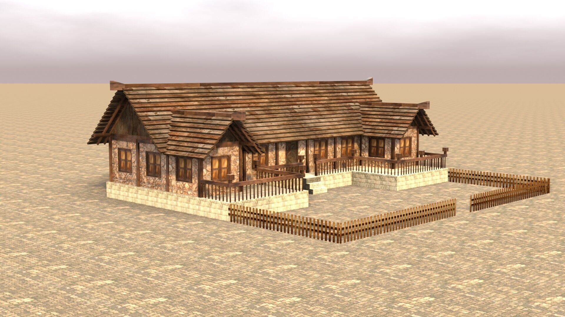 Handcrafted Low Poly Medieval House Models for 3D Scenes Low-poly 3D model_9