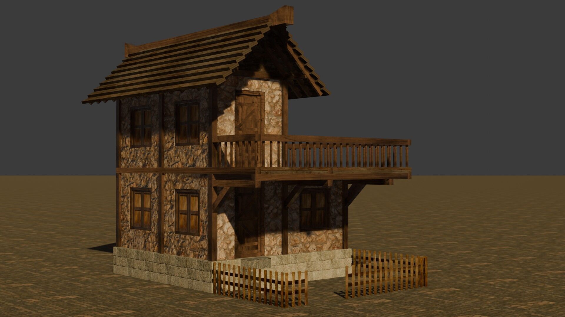 Handcrafted Low Poly Medieval House Models for 3D Scenes Low-poly 3D model_19