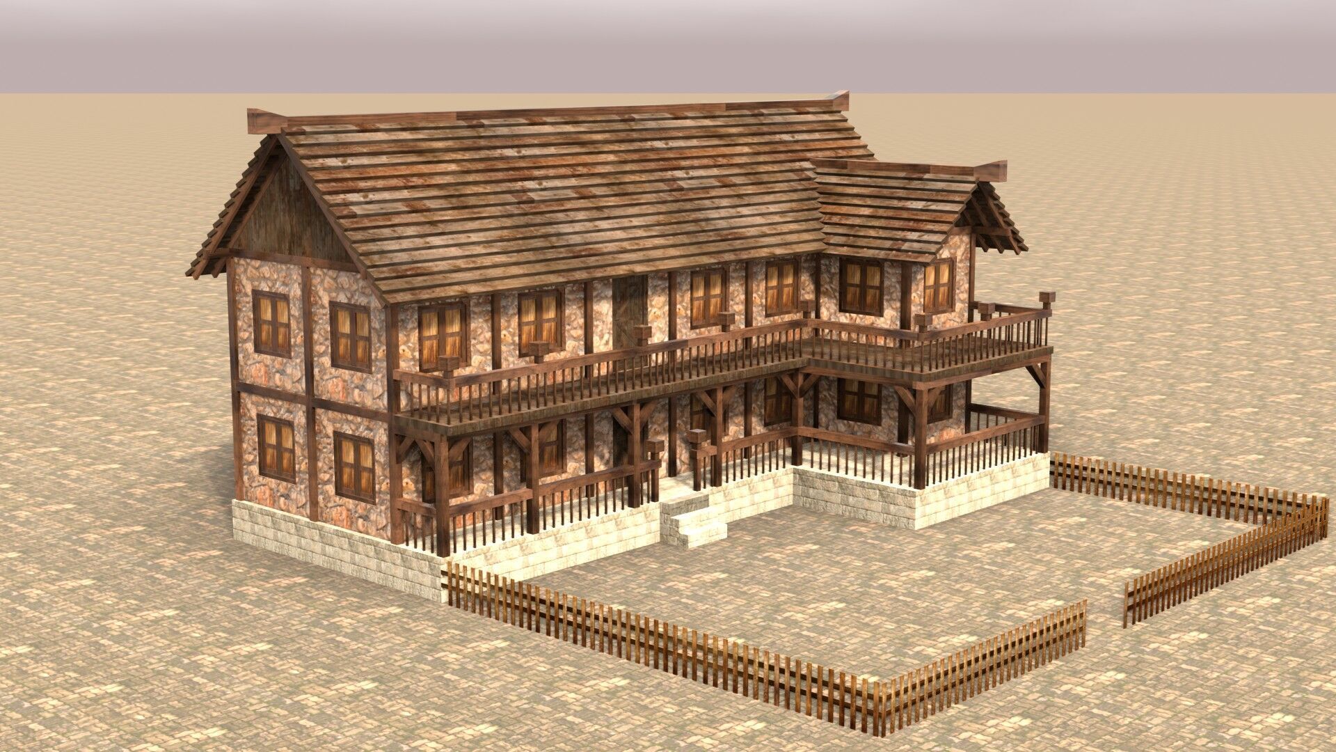 Handcrafted Low Poly Medieval House Models for 3D Scenes Low-poly 3D model_5