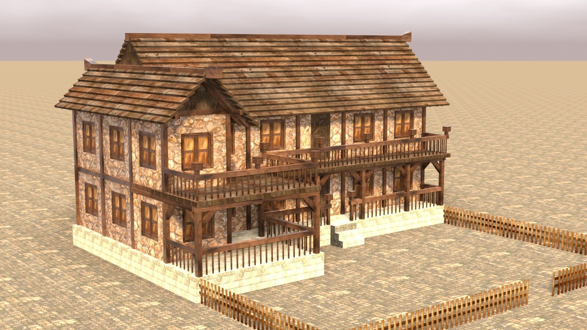 Handcrafted Low Poly Medieval House Models for 3D Scenes Low-poly 3D model_13