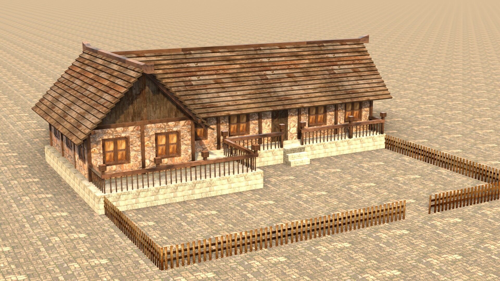 Handcrafted Low Poly Medieval House Models for 3D Scenes Low-poly 3D model_11