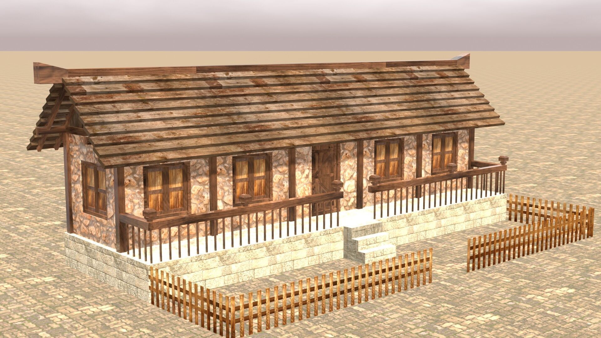 Handcrafted Low Poly Medieval House Models for 3D Scenes Low-poly 3D model_4