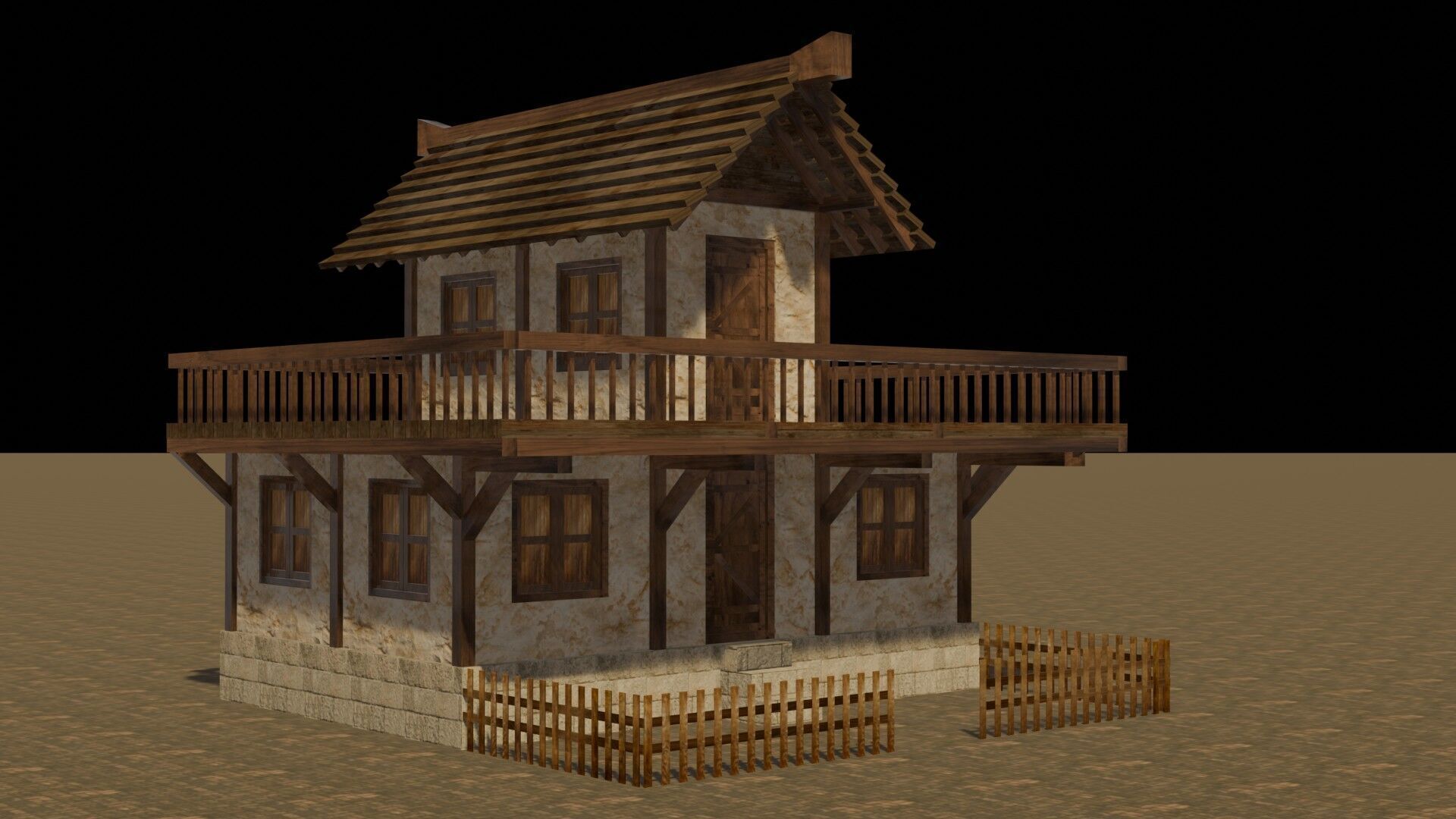 Fantasy Low Poly Medieval House Pack for RPG Environments Low-poly 3D model_21