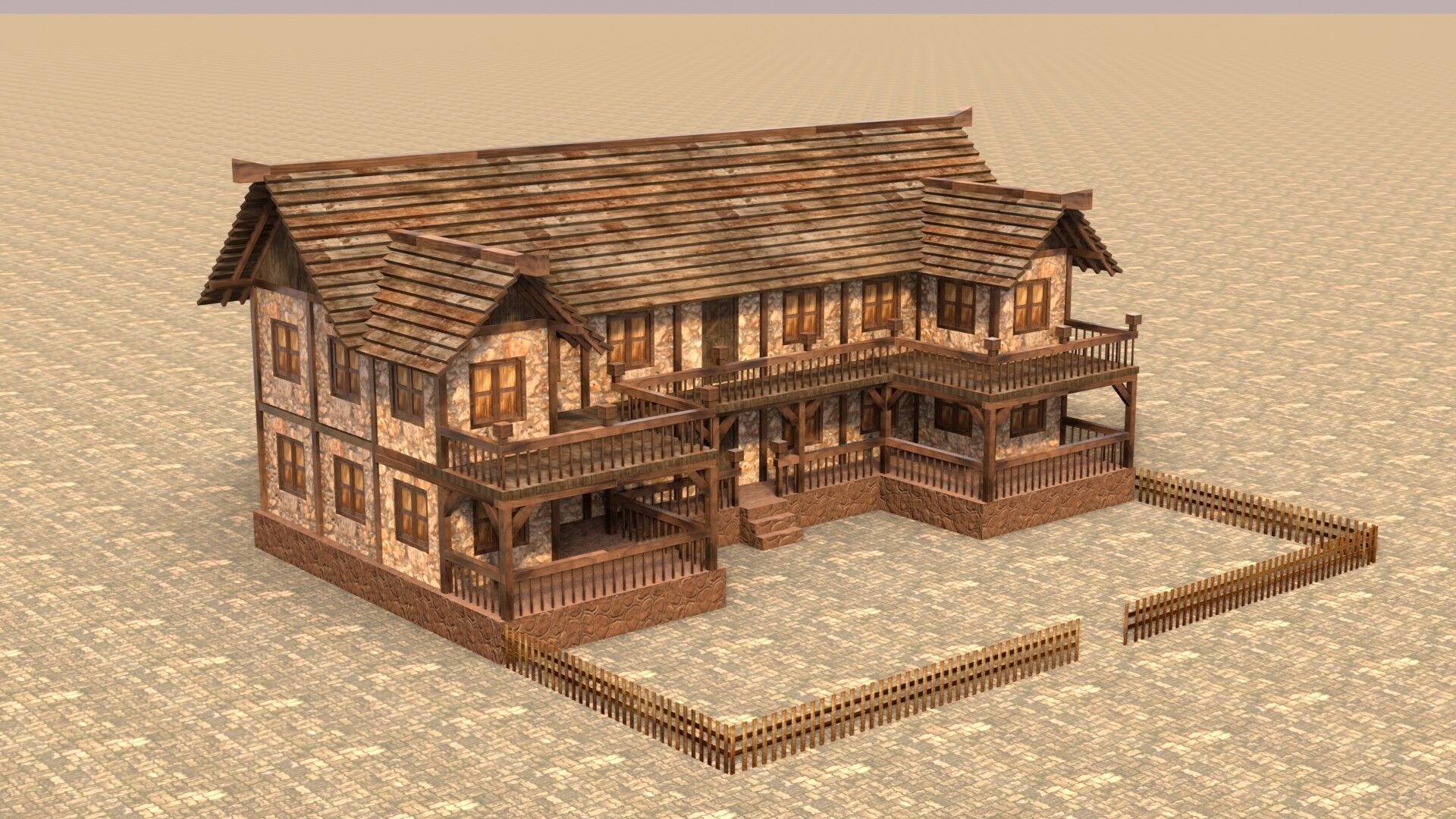Fantasy Low Poly Medieval House Pack for RPG Environments Low-poly 3D model_9