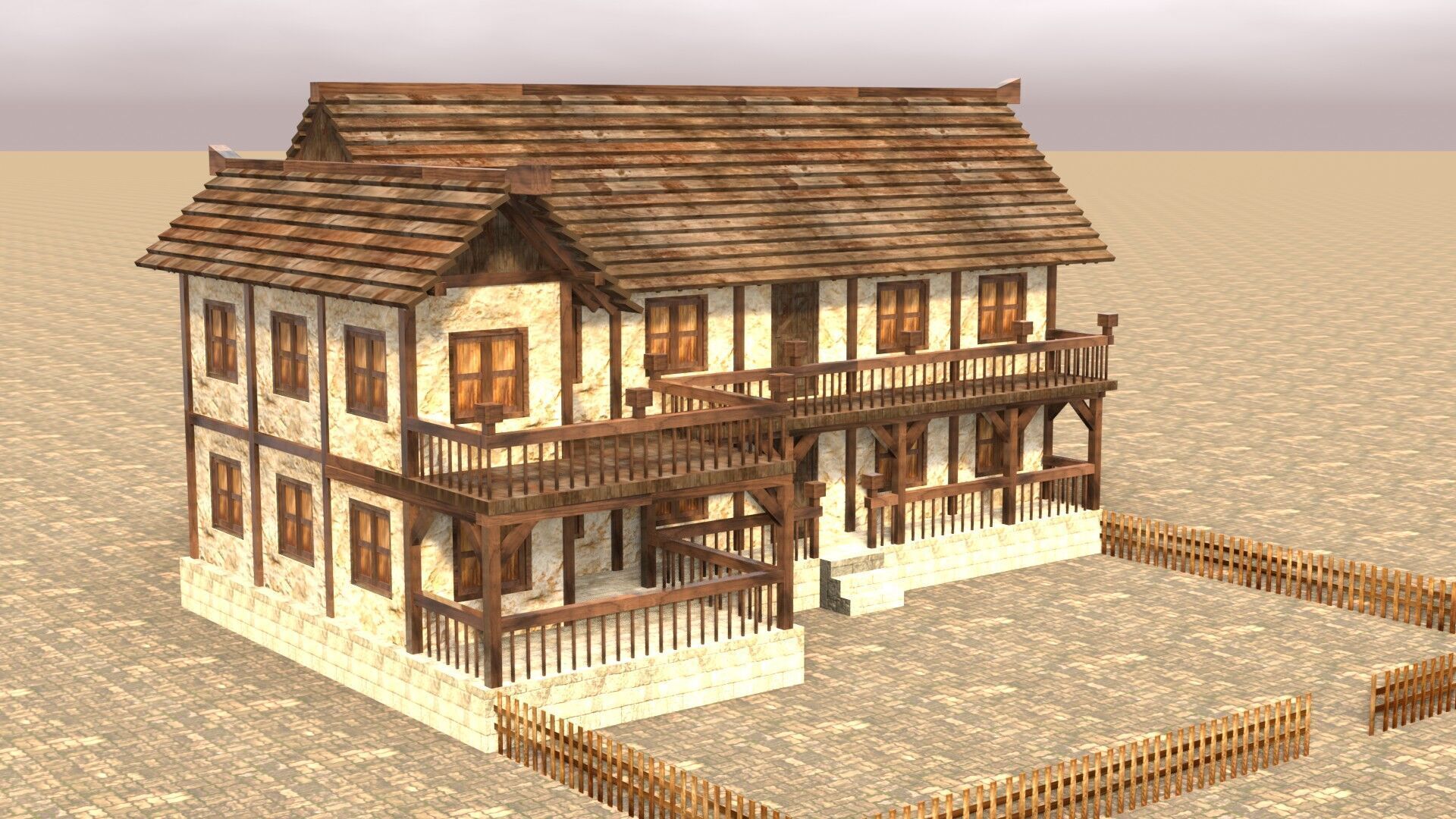 Fantasy Low Poly Medieval House Pack for RPG Environments Low-poly 3D model_14