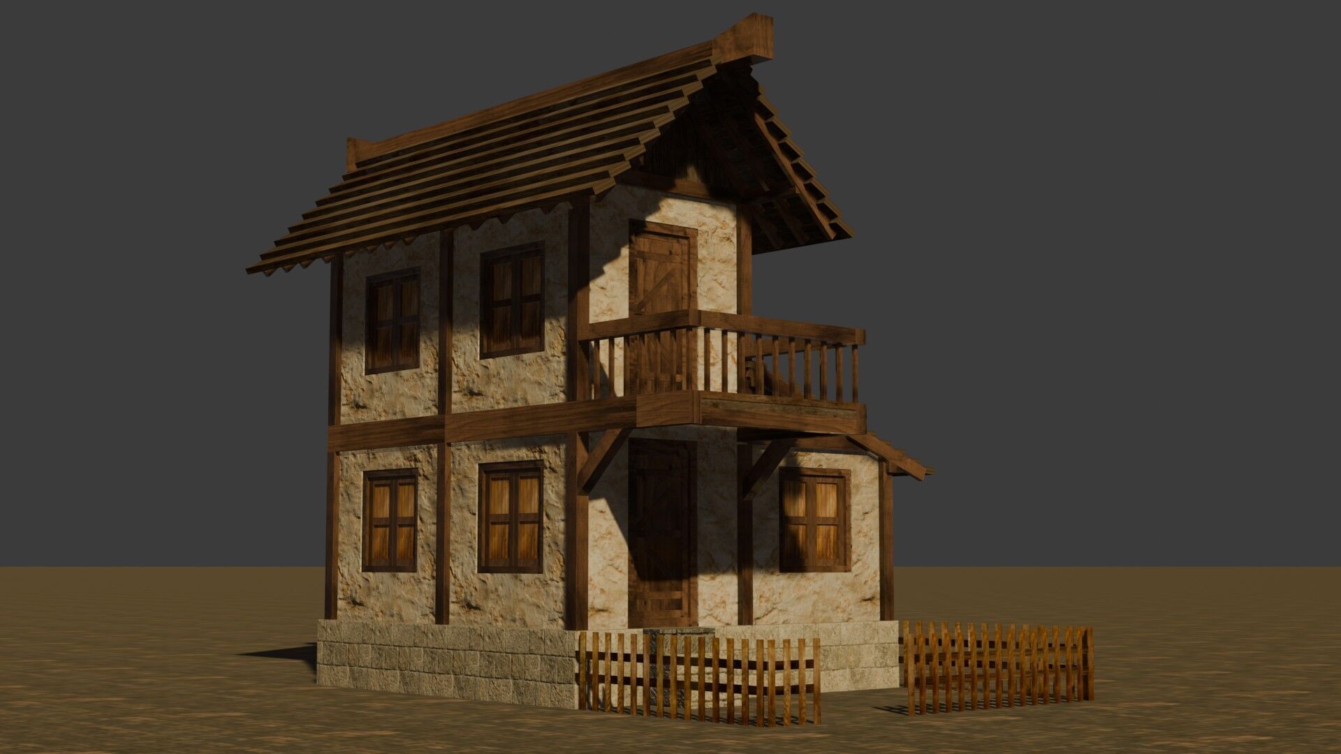 Fantasy Low Poly Medieval House Pack for RPG Environments Low-poly 3D model_22