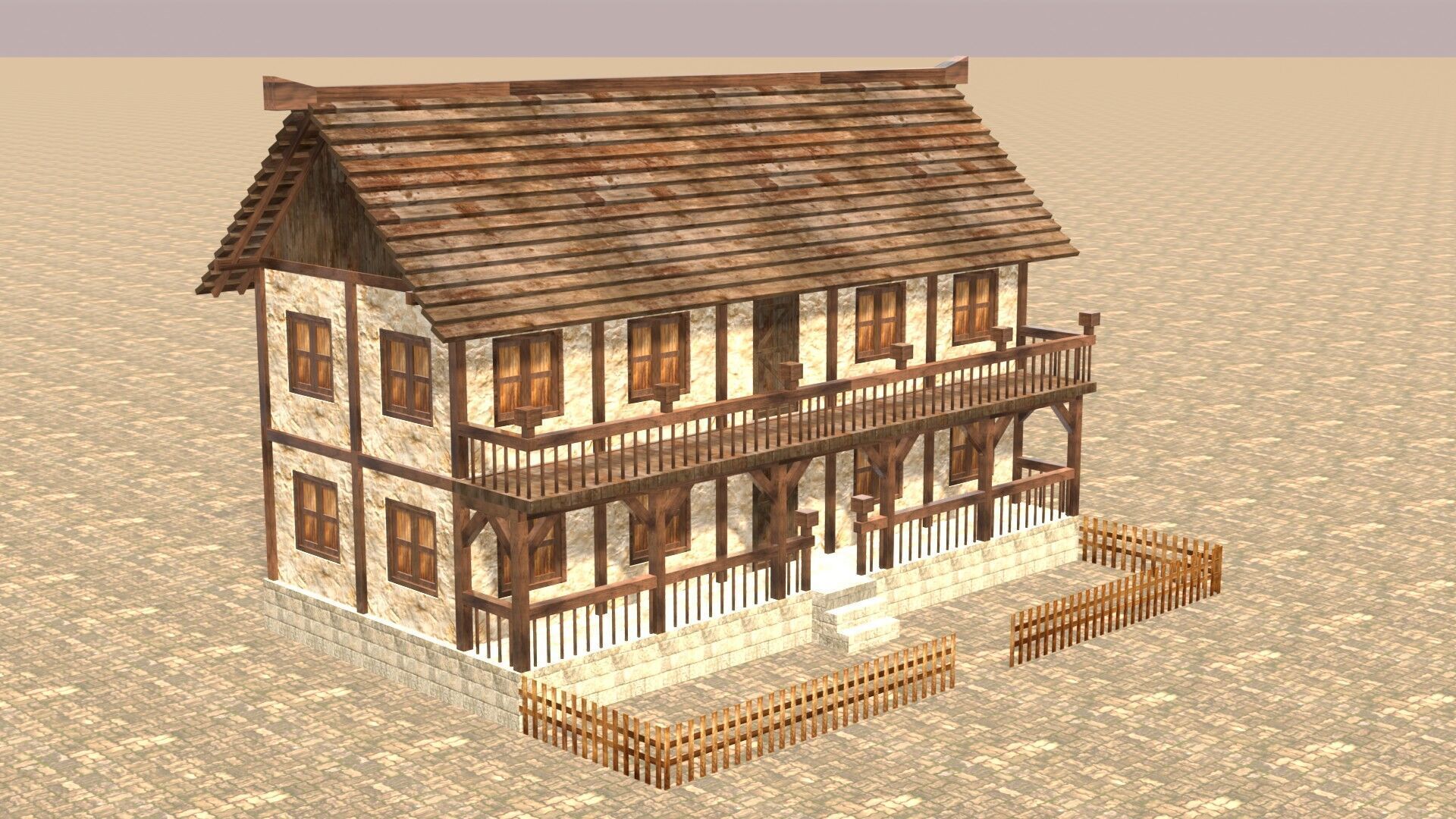 Fantasy Low Poly Medieval House Pack for RPG Environments Low-poly 3D model_6