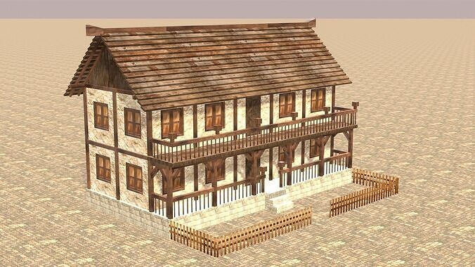 Fantasy Low Poly Medieval House Pack for RPG Environments Low-poly 3D model 7