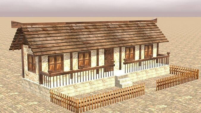 Fantasy Low Poly Medieval House Pack for RPG Environments Low-poly 3D model 5