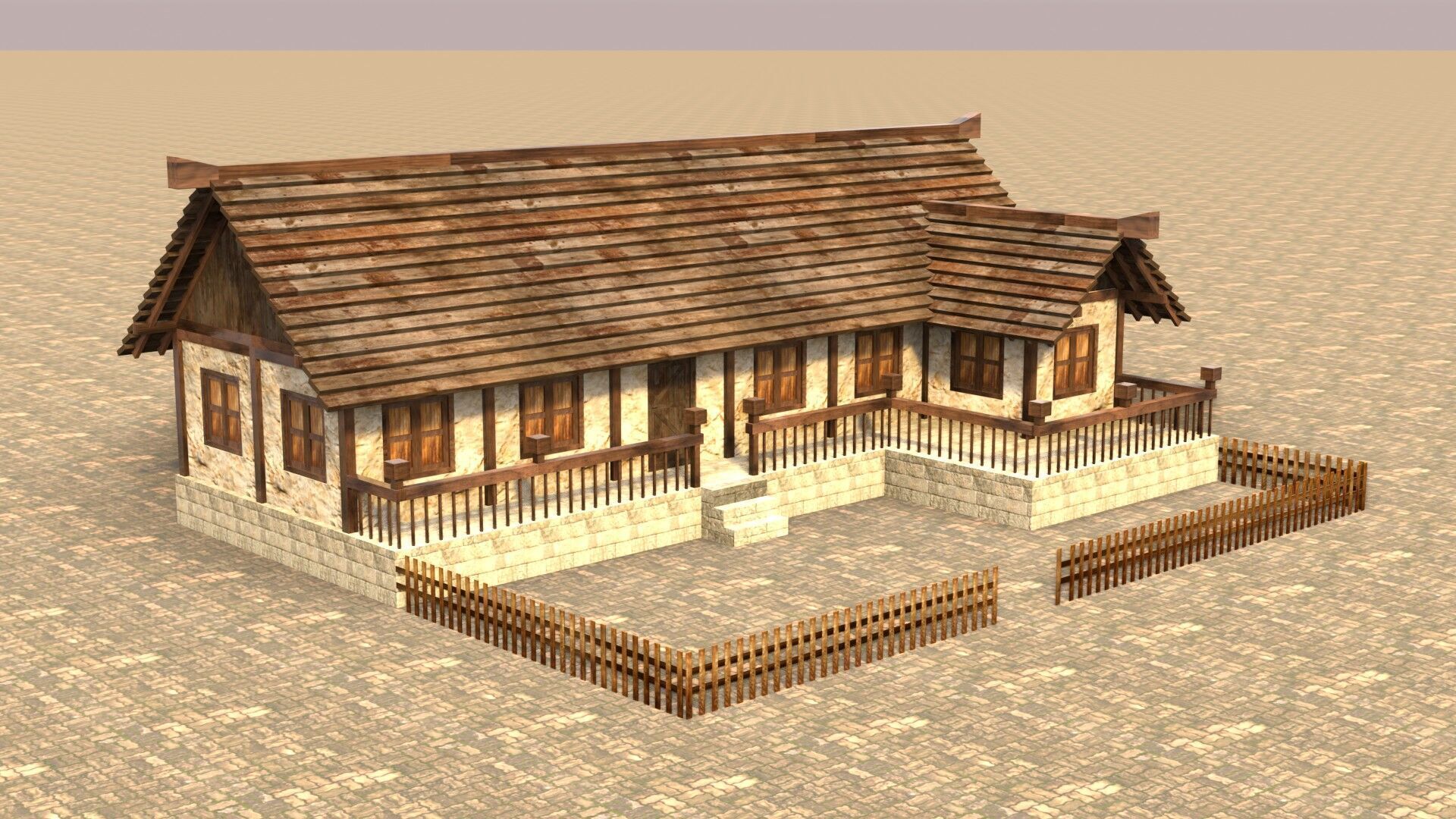 Fantasy Low Poly Medieval House Pack for RPG Environments Low-poly 3D model_7