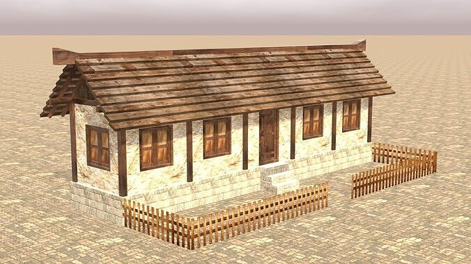 Fantasy Low Poly Medieval House Pack for RPG Environments Low-poly 3D model 4