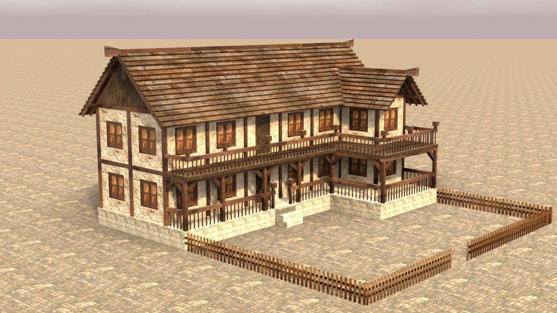 Fantasy Low Poly Medieval House Pack for RPG Environments Low-poly 3D model_5
