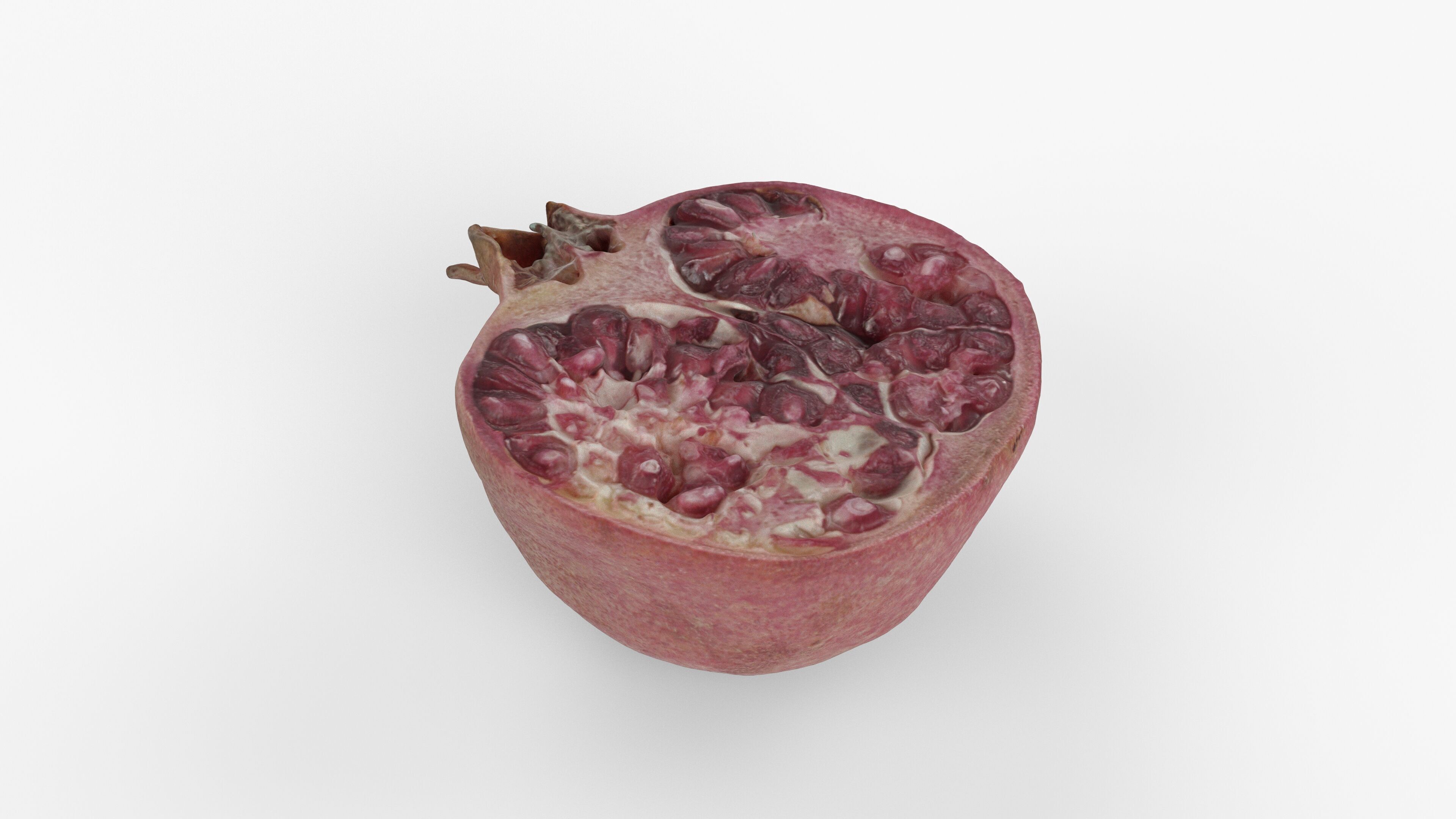 Photorealistic 3D scan of half a pomegranate Low-poly 3D model_10