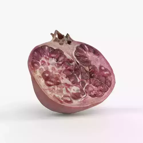 Photorealistic 3D scan of half a pomegranate Low-poly 3D model