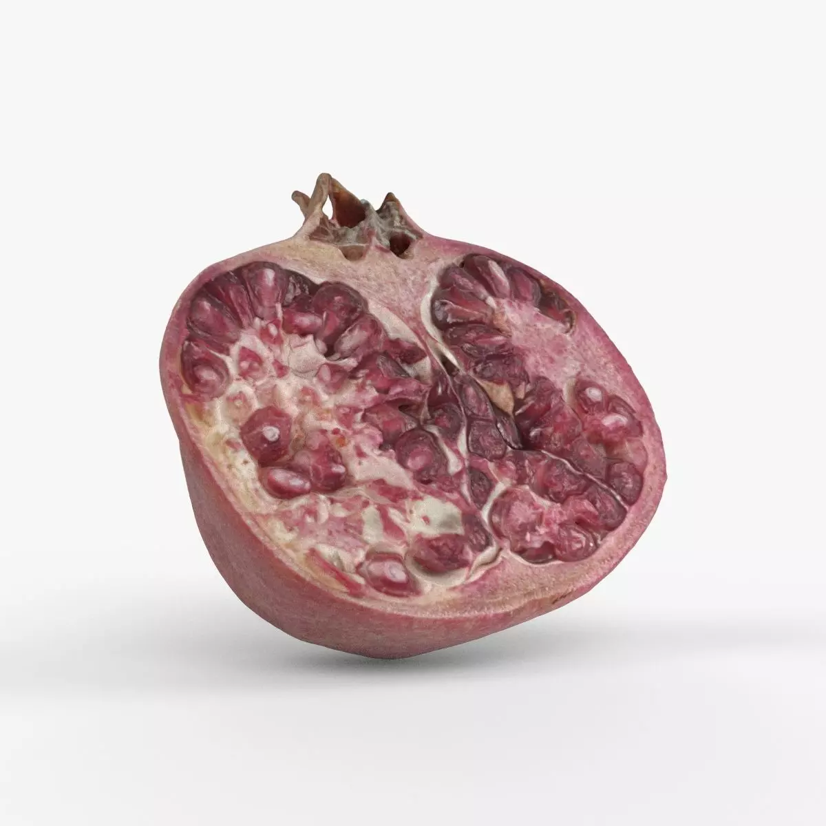 Photorealistic 3D scan of half a pomegranate Low-poly 3D model_0