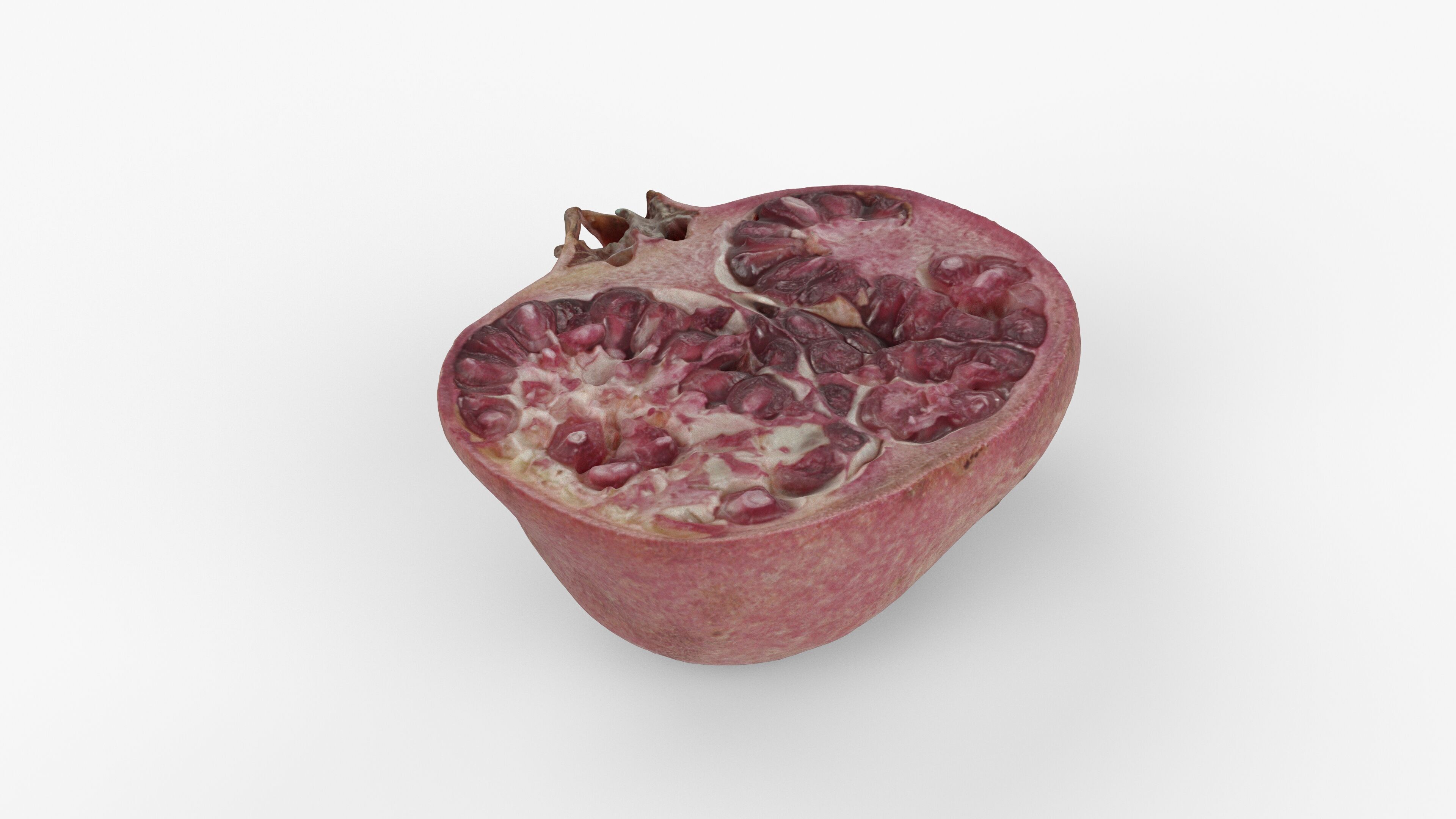 Photorealistic 3D scan of half a pomegranate Low-poly 3D model_8