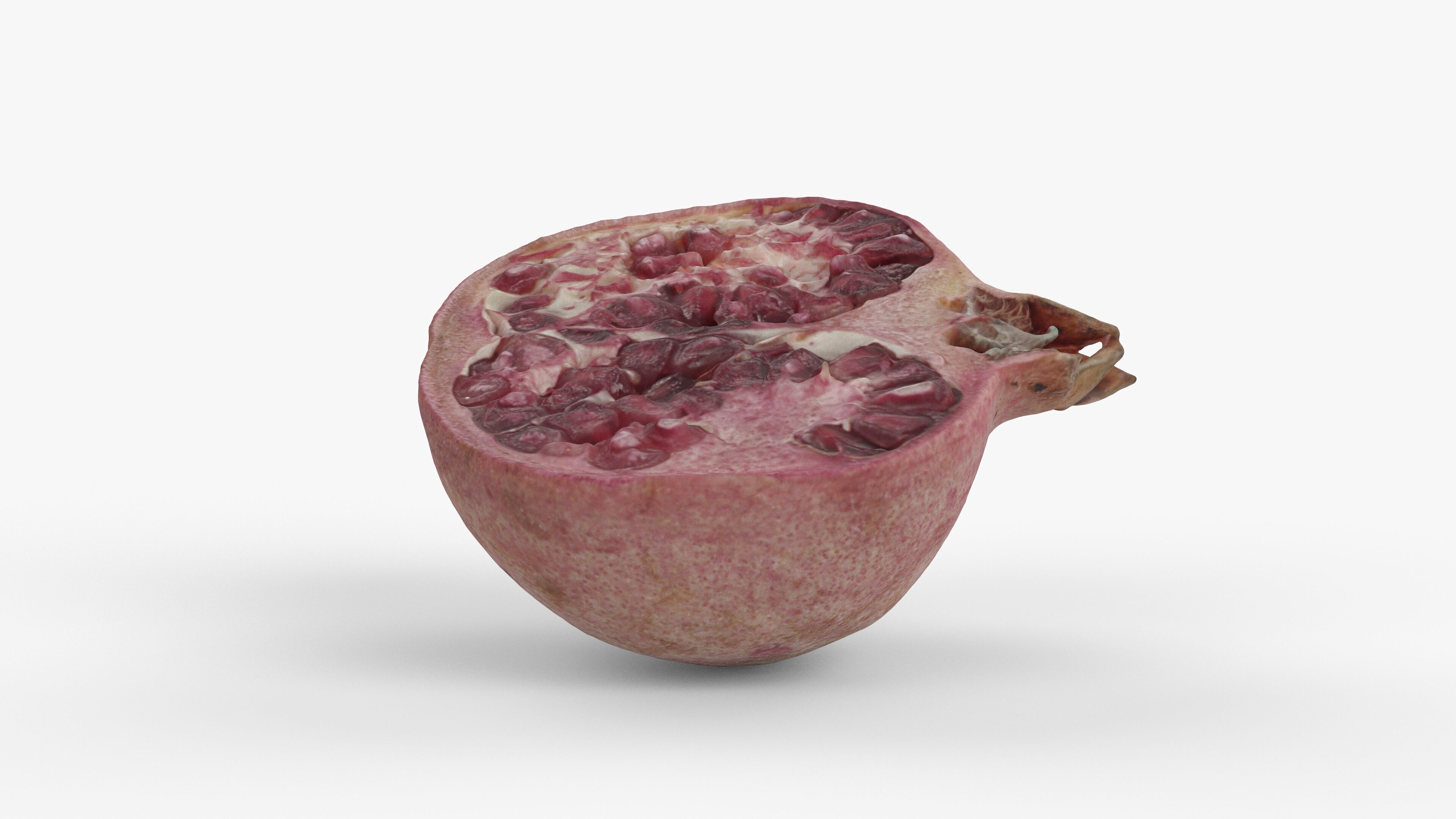 Photorealistic 3D scan of half a pomegranate Low-poly 3D model_4