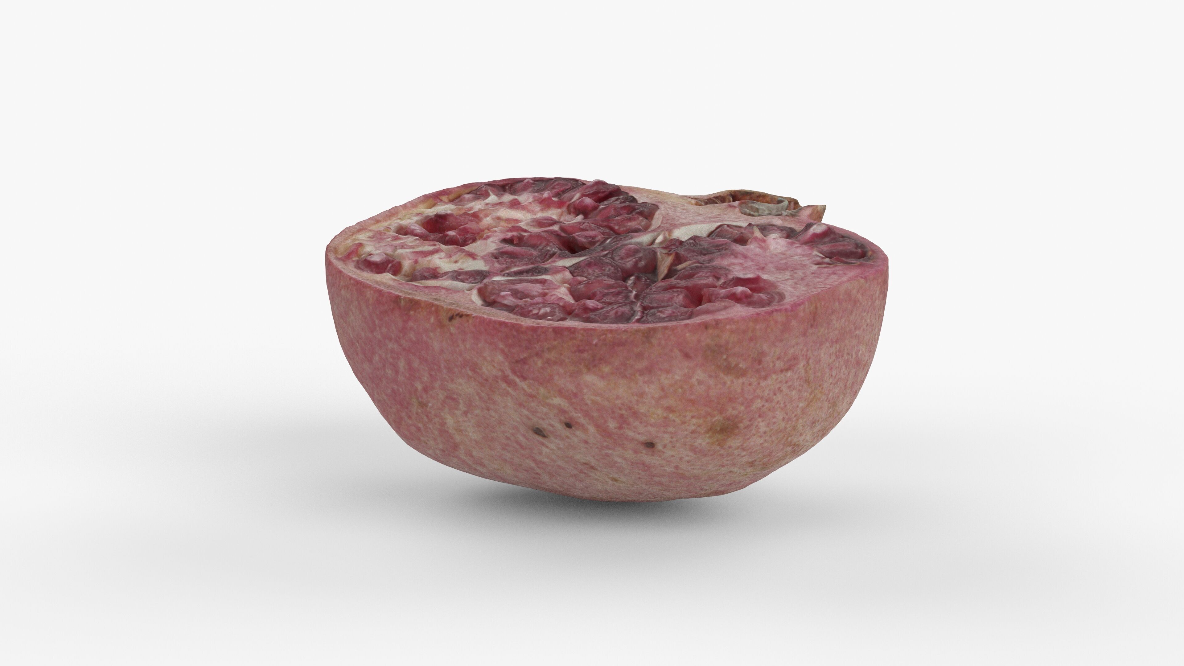 Photorealistic 3D scan of half a pomegranate Low-poly 3D model_1