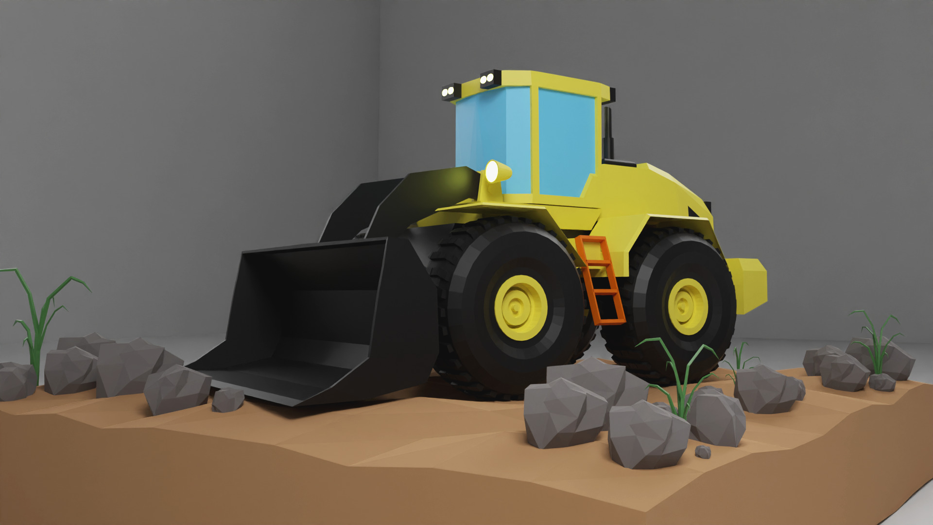Loader Low Poly 3D Model  Low-poly 3D model_5
