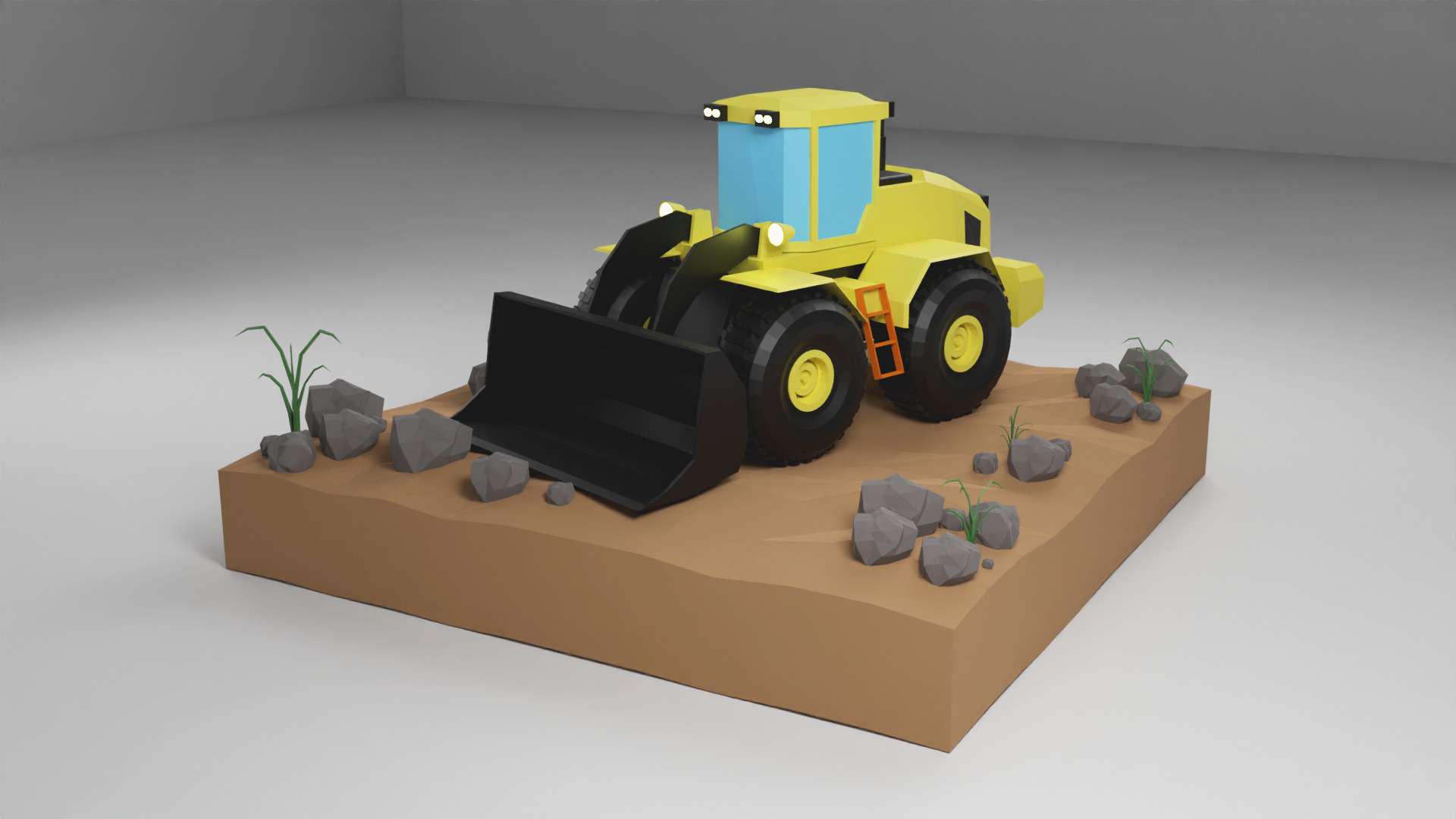 Loader Low Poly 3D Model  Low-poly 3D model_4