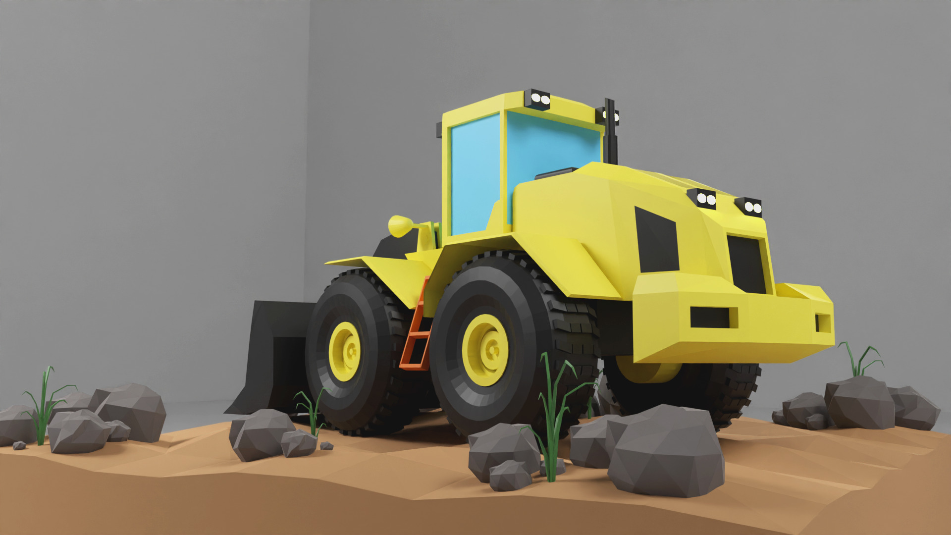 Loader Low Poly 3D Model  Low-poly 3D model_6