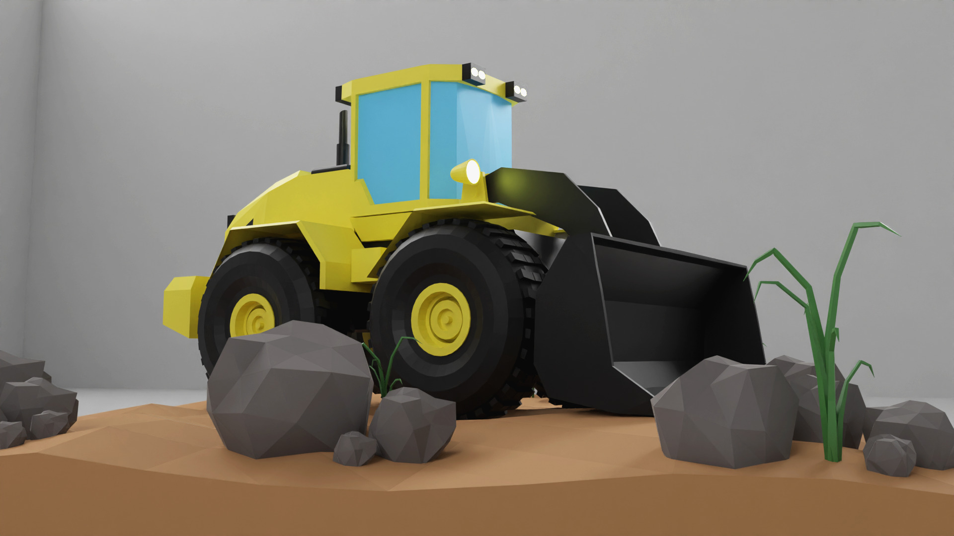 Loader Low Poly 3D Model  Low-poly 3D model_8
