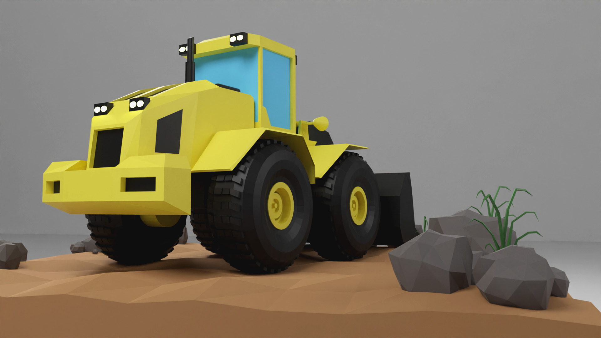 Loader Low Poly 3D Model  Low-poly 3D model_7