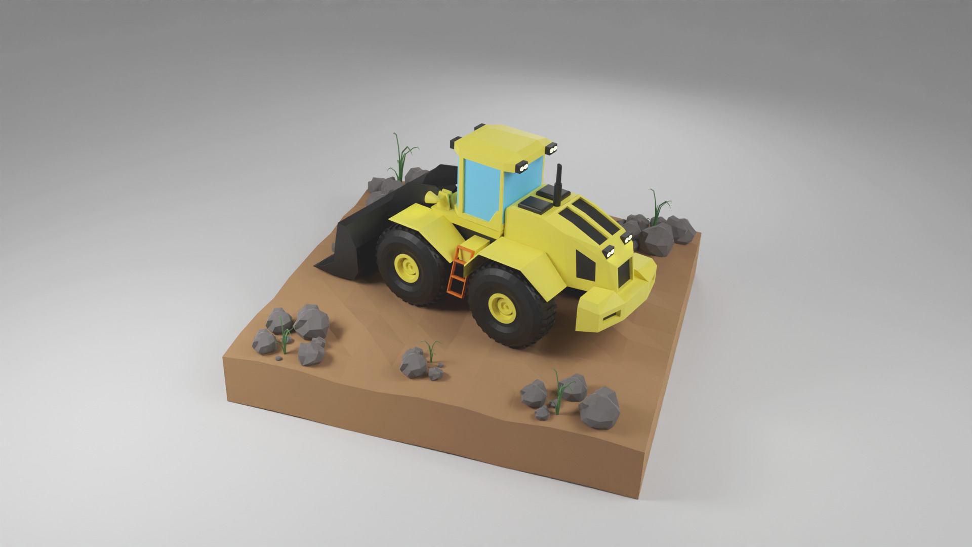 Loader Low Poly 3D Model  Low-poly 3D model_1