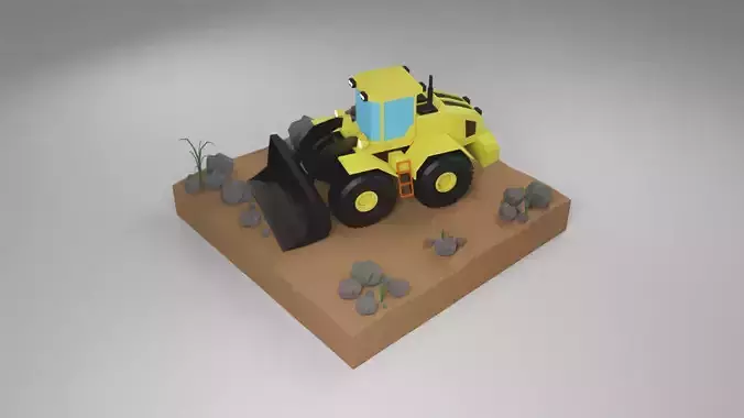 Loader Low Poly 3D Model 