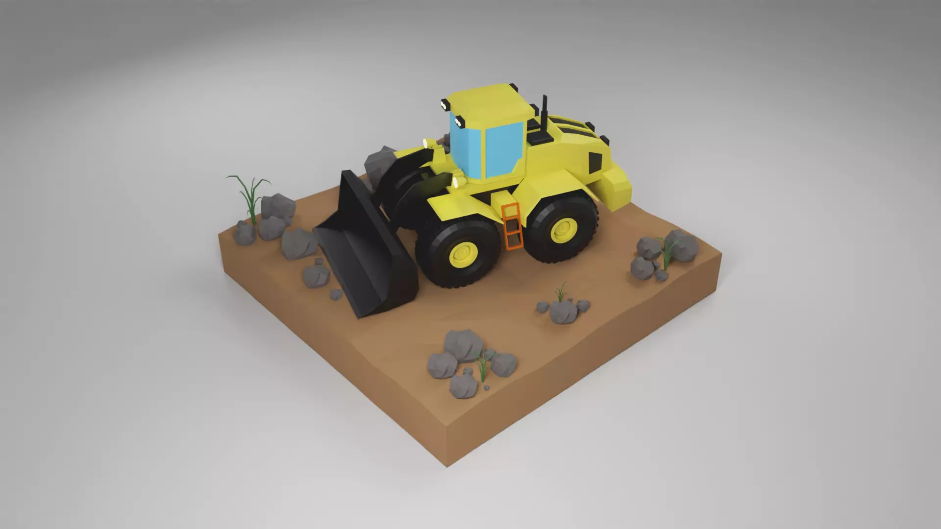 Loader Low Poly 3D Model  Low-poly 3D model_0