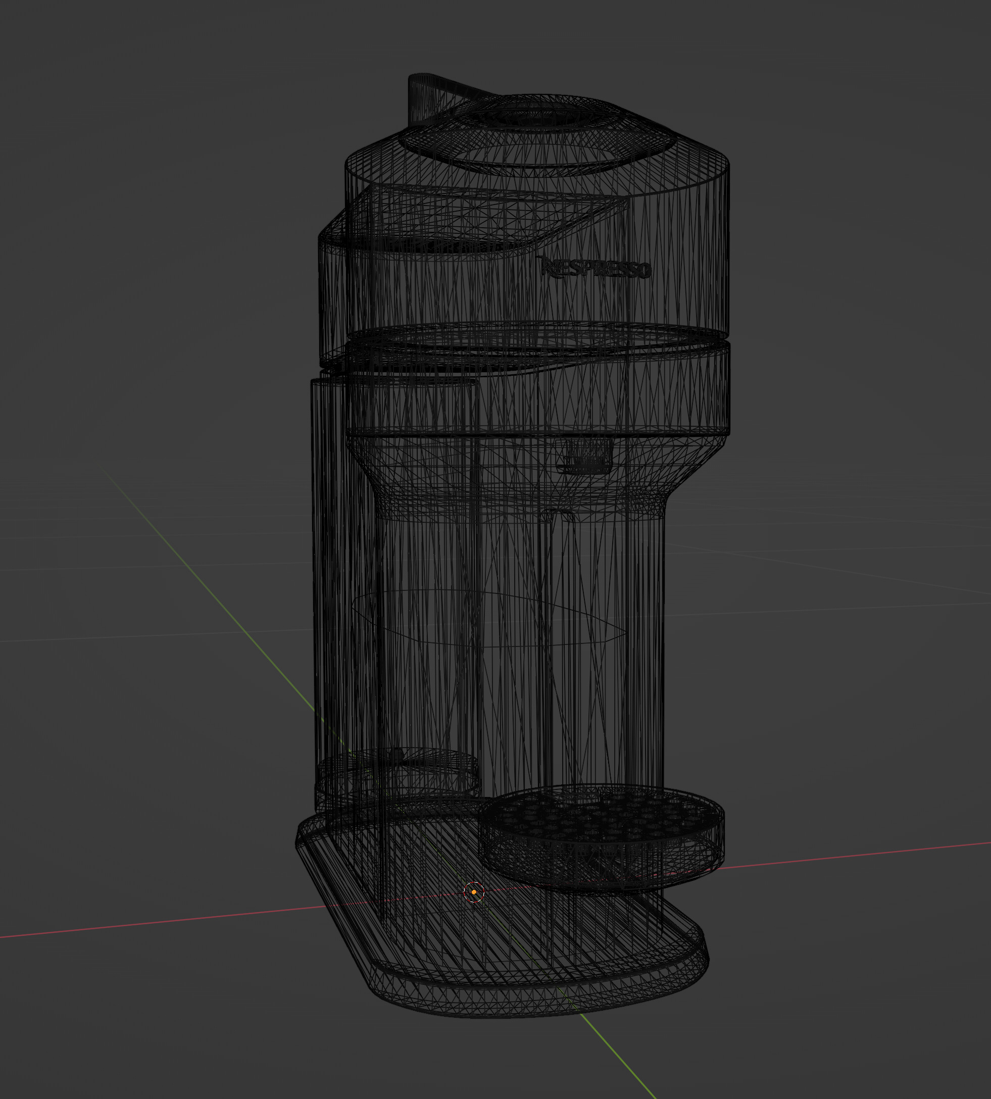 Nespresso - Red COFEE MAKER 3D model_7