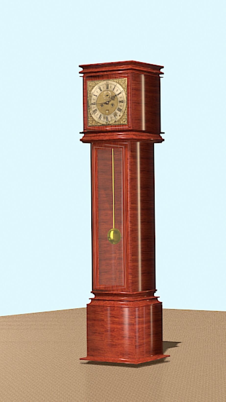 Grandfather Clock - Low Poly 3D Model Low-poly 3D model_2