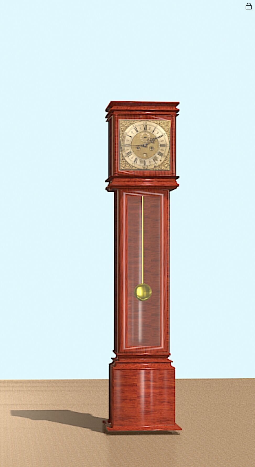 Grandfather Clock - Low Poly 3D Model Low-poly 3D model_1