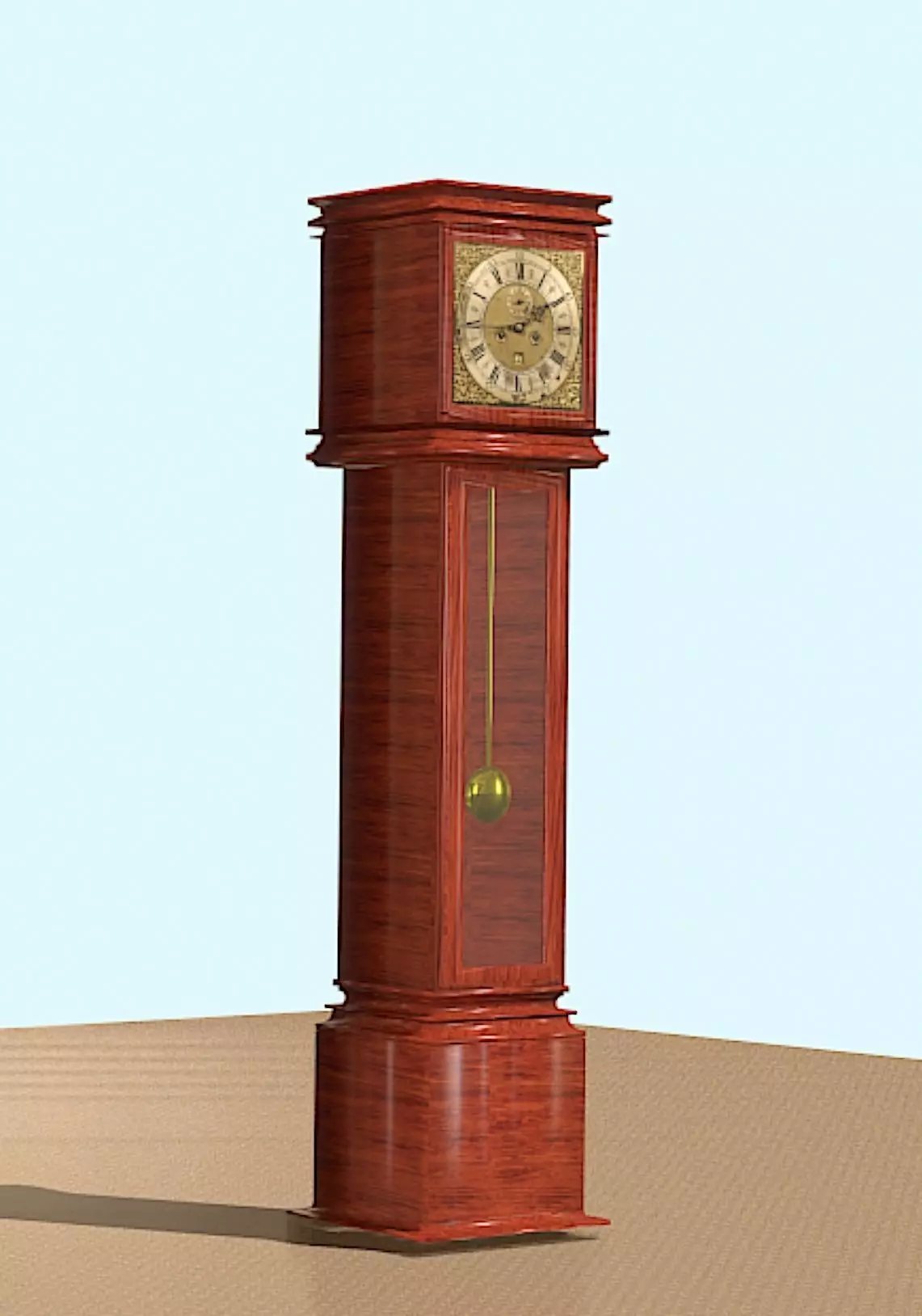 Grandfather Clock - Low Poly 3D Model Low-poly 3D model_0
