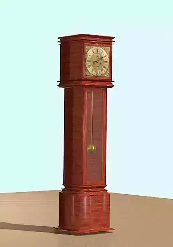Grandfather Clock - Low Poly 3D Model