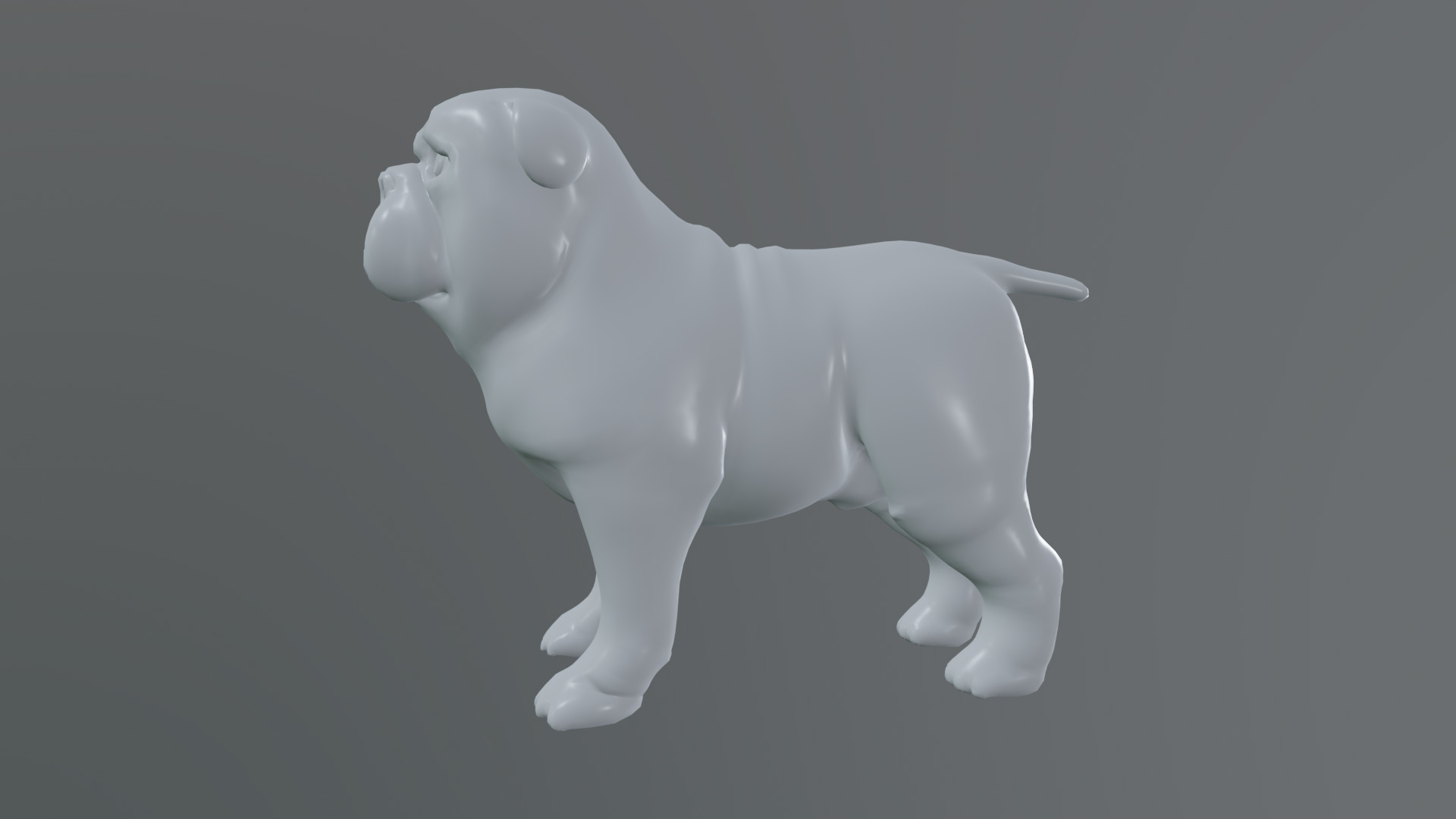small dog bulldog  rig  high-poly  textured 3D model_15