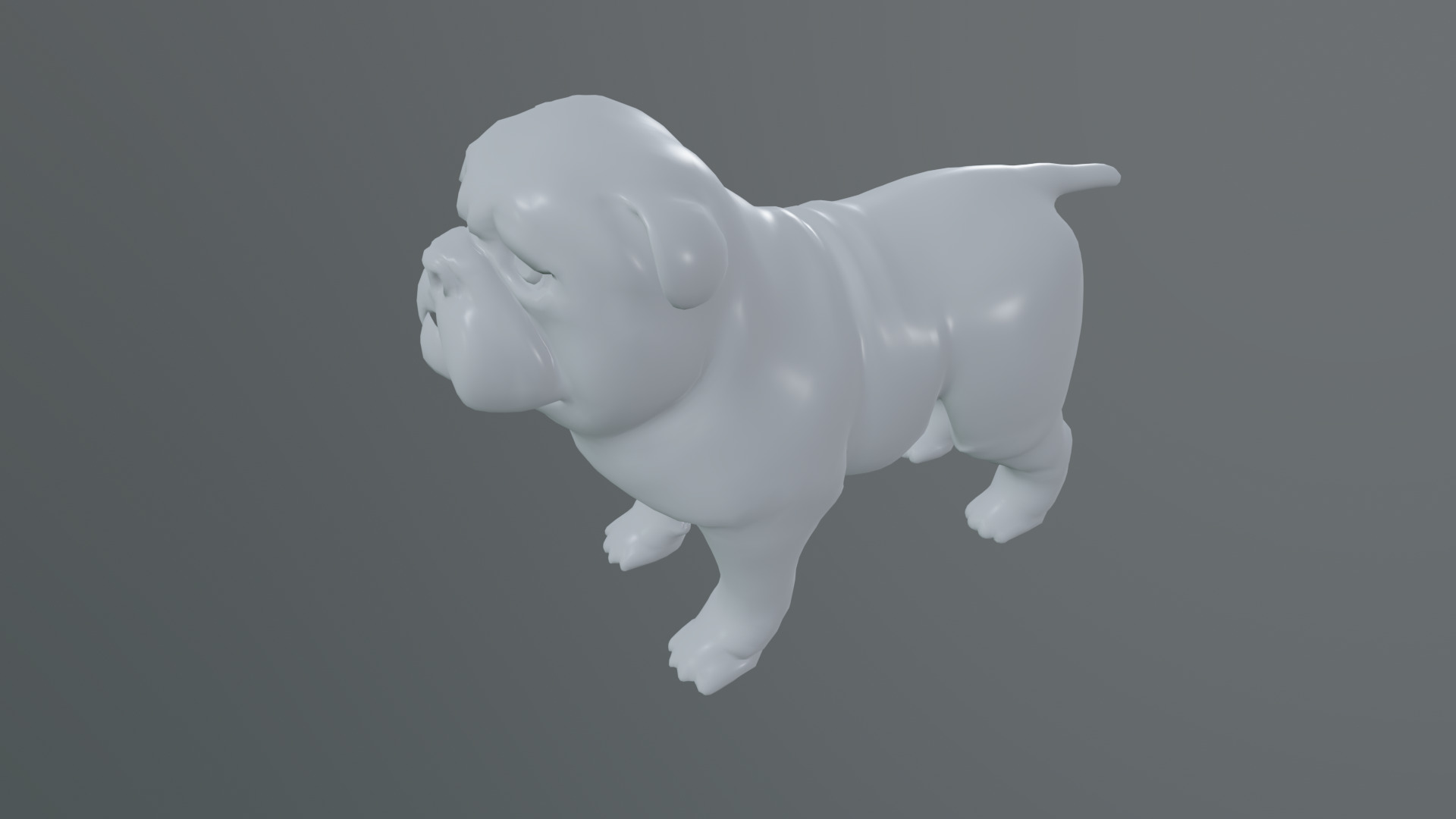 small dog bulldog  rig  high-poly  textured 3D model_18