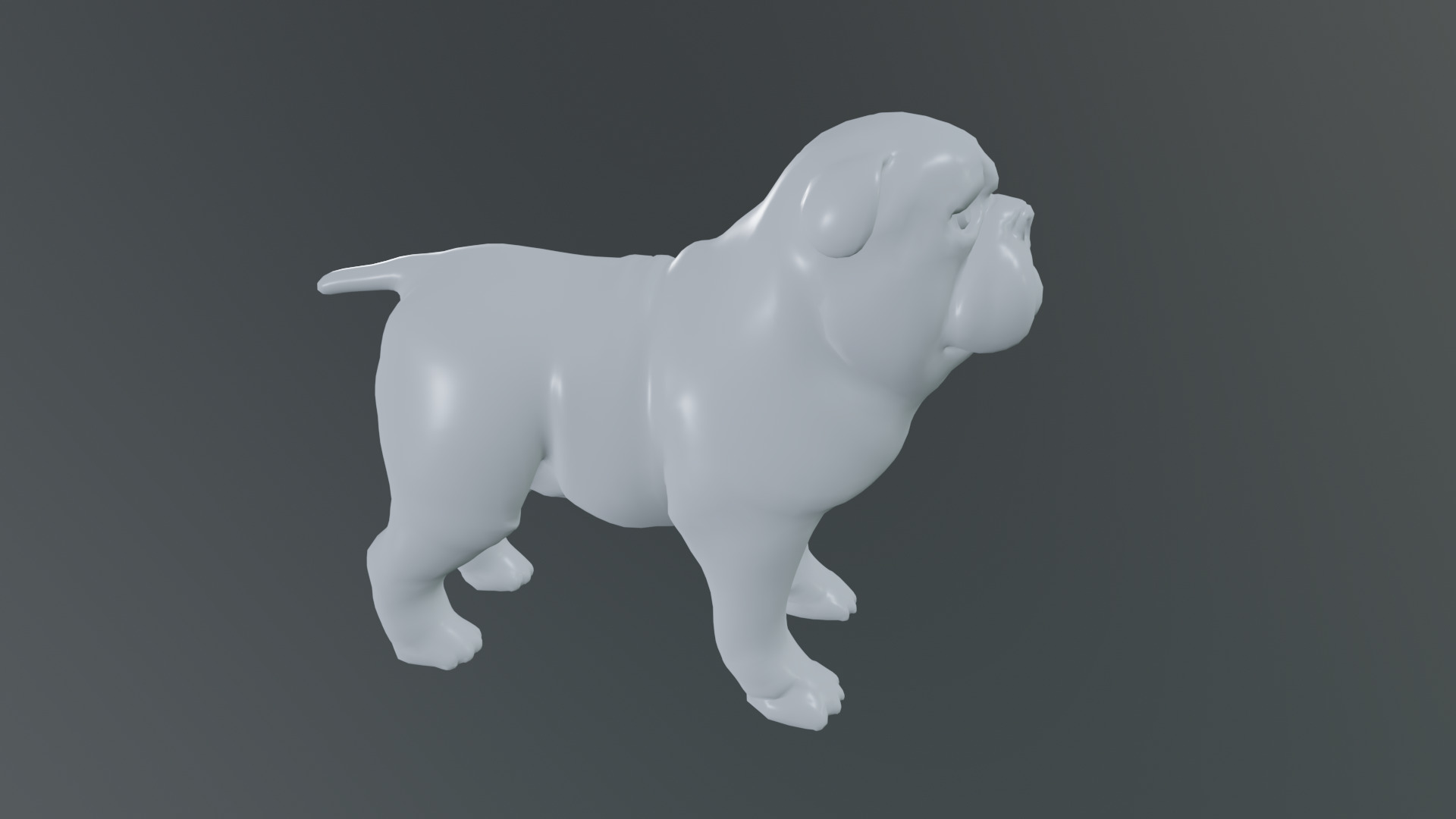 small dog bulldog  rig  high-poly  textured 3D model_19
