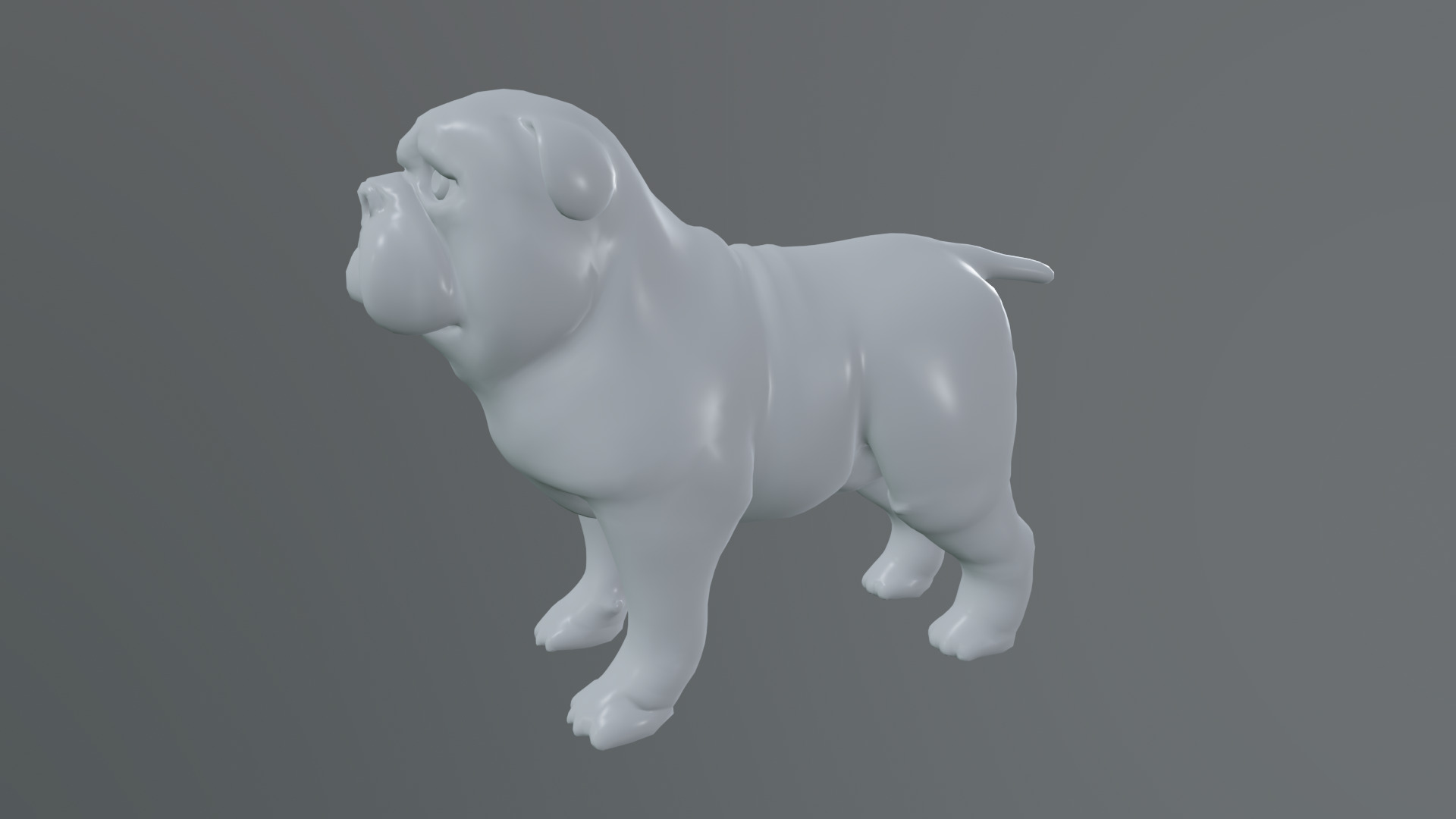 small dog bulldog  rig  high-poly  textured 3D model_12