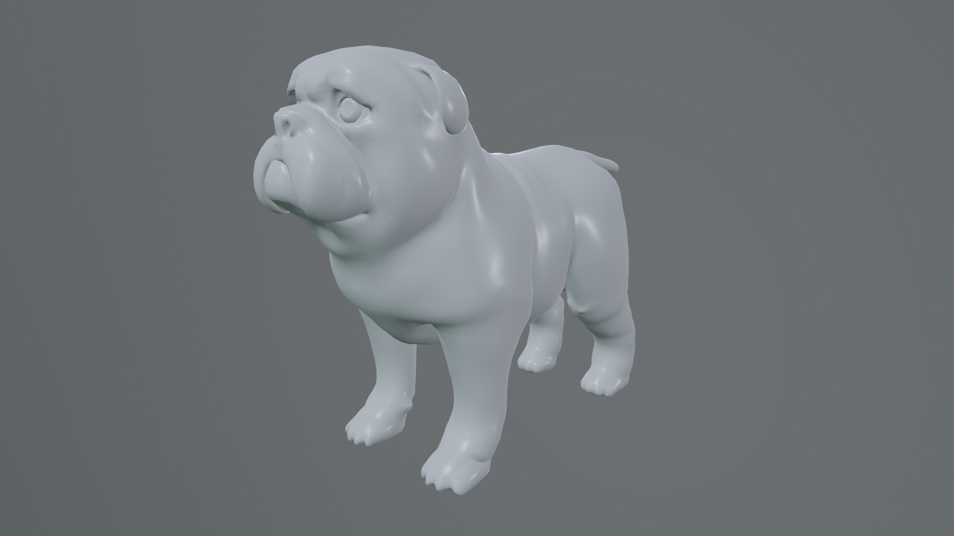 small dog bulldog  rig  high-poly  textured 3D model_22