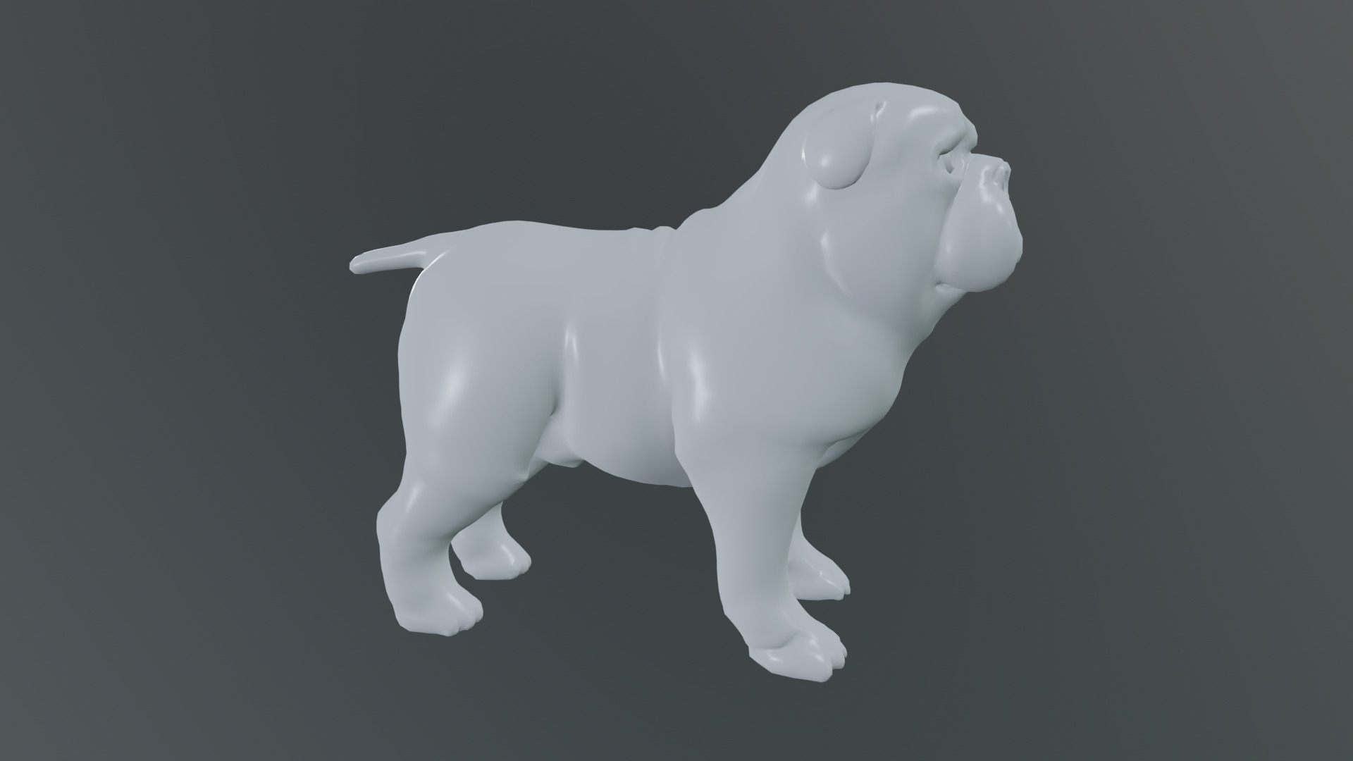 small dog bulldog  rig  high-poly  textured 3D model_14