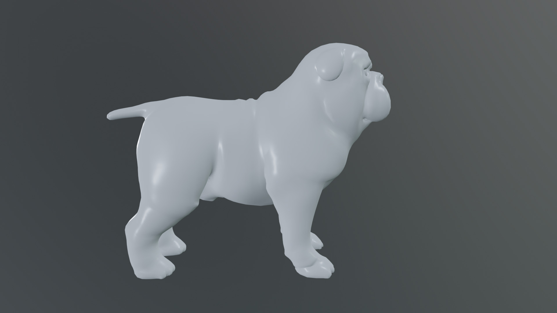 small dog bulldog  rig  high-poly  textured 3D model_20