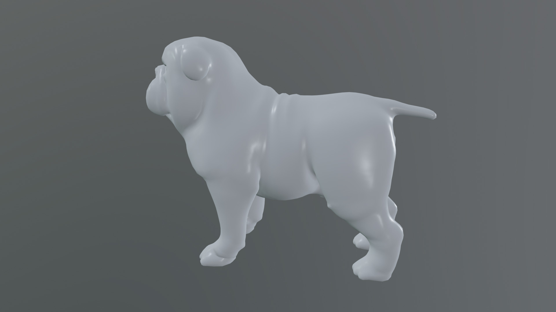 small dog bulldog  rig  high-poly  textured 3D model_13