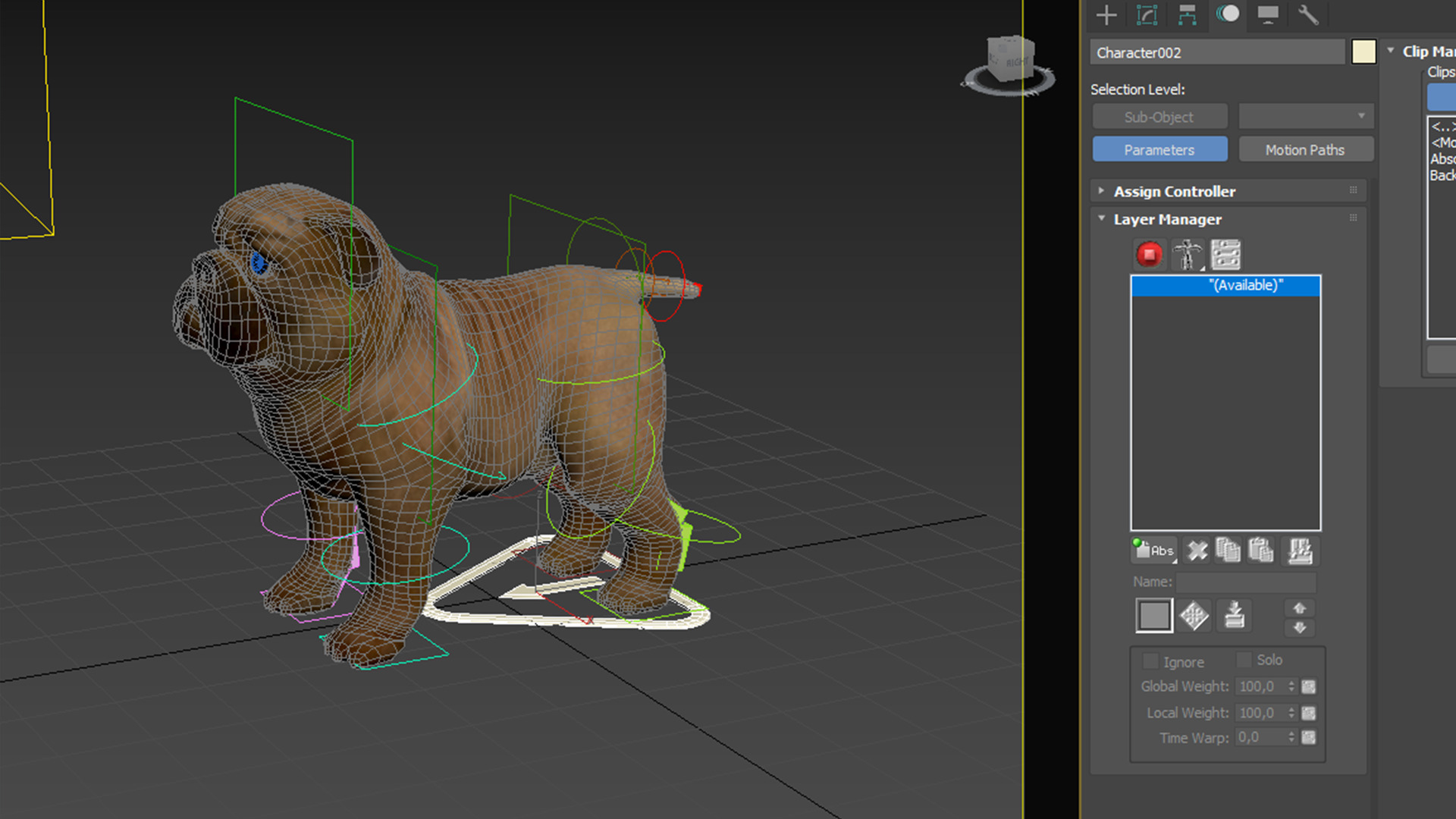 small dog bulldog  rig  high-poly  textured 3D model_5